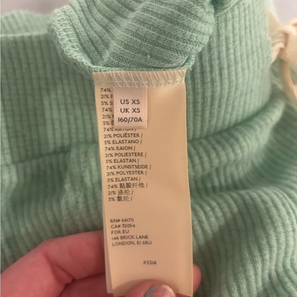 NWT Anthropologie Saturday Sunday Turquoise Ribbed Joggers Size XS. Tie Waist - Picture 6 of 8